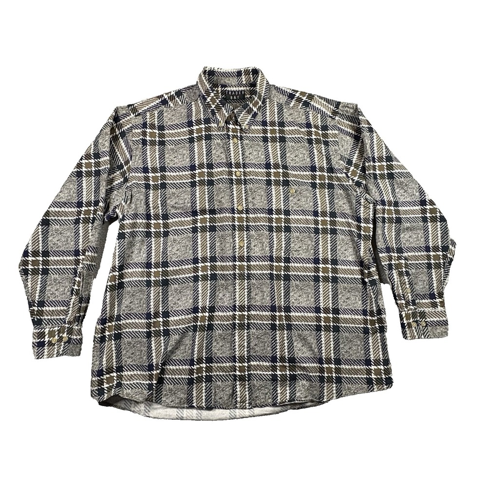 Trader Bay Men's XL Multicolor Plaid Button Down‎ LS Cotton SEE DESCRIPTION